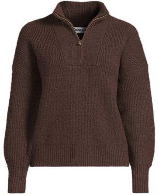 Women's Fuzzy Wedged Quarter Zip Sweater