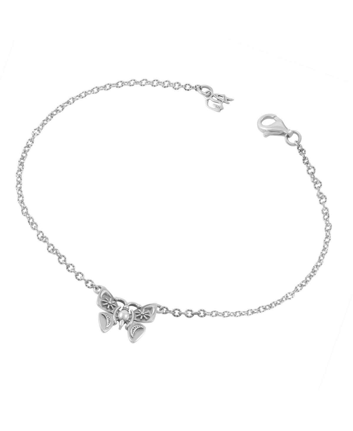American West Jewelry Sterling Silver Butterfly Anklet