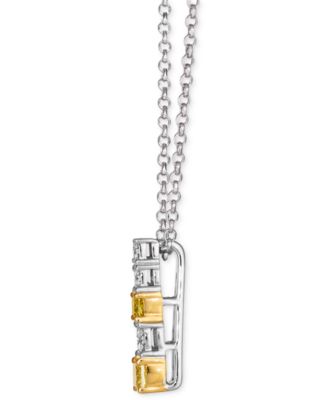 Sunny Yellow Diamond (0.38 ct. t.w.) and Vanilla Diamond (0.06 ct. t.w.) Pendant Necklace in 14k Two-Tone Gold