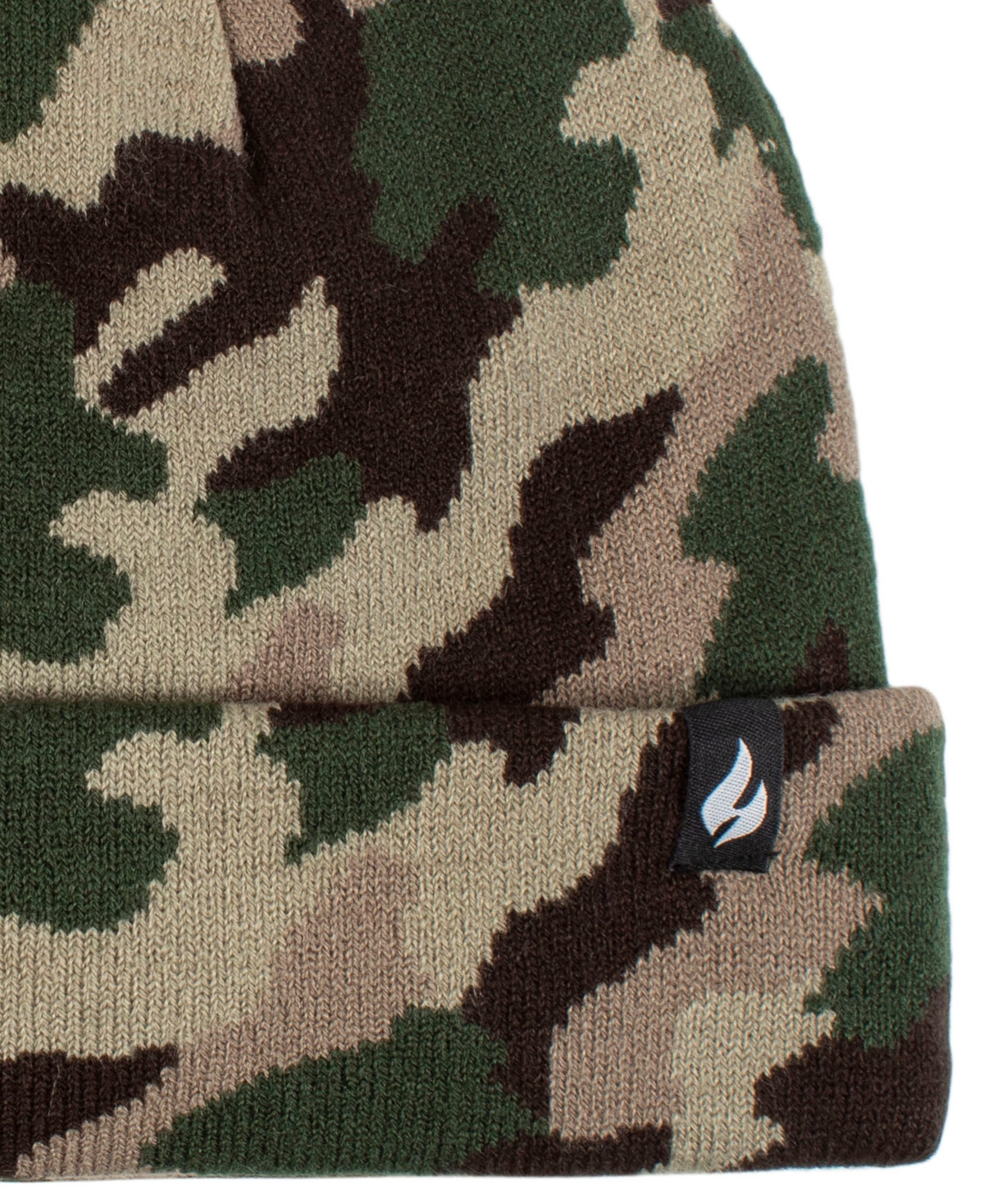 Heat Holders Boys 8-16 Gavin Camouflage Knit Roll Up Hat In Green