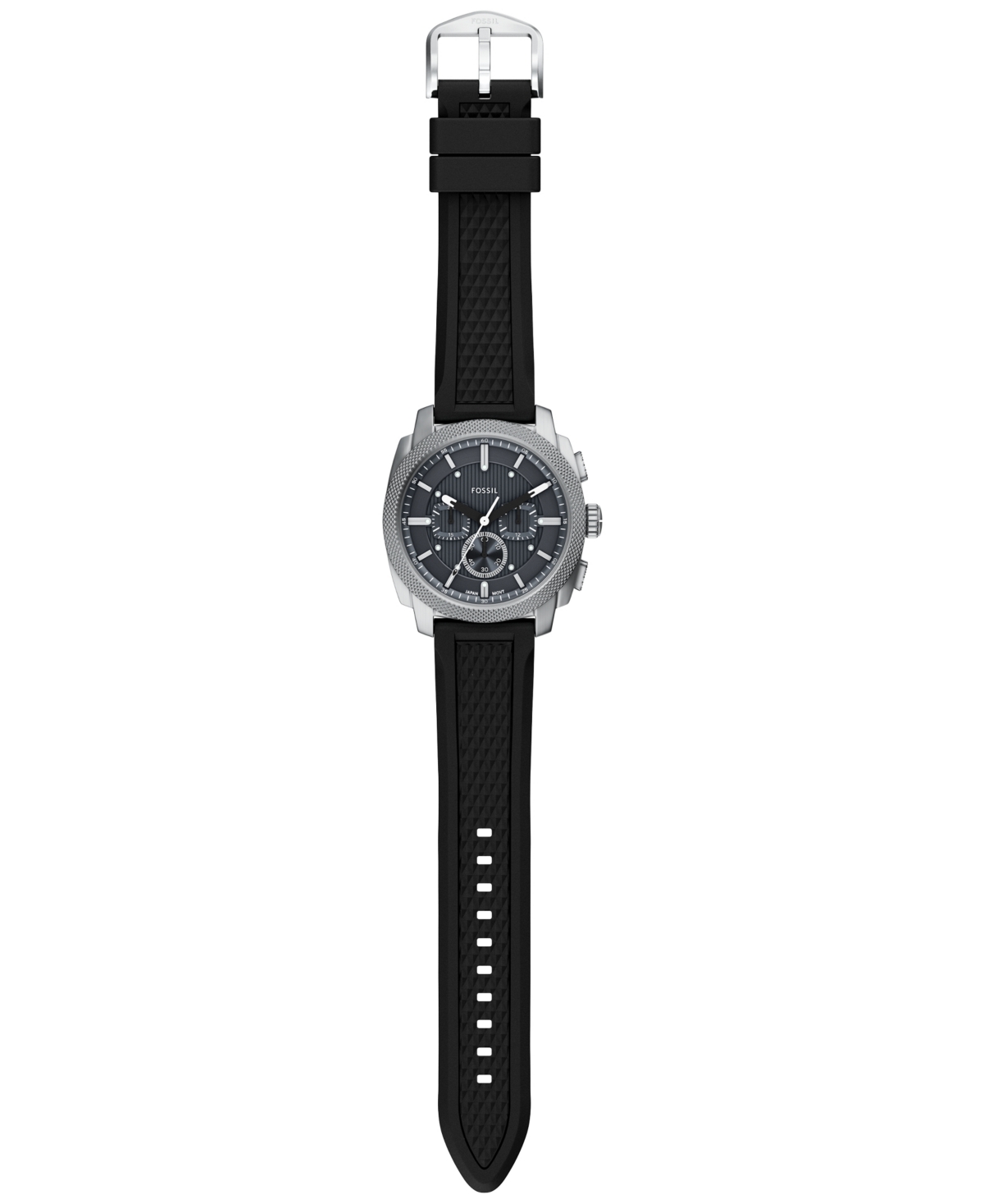 Fossil Men's Machine Chronograph Black Silicone Watch, 44mm