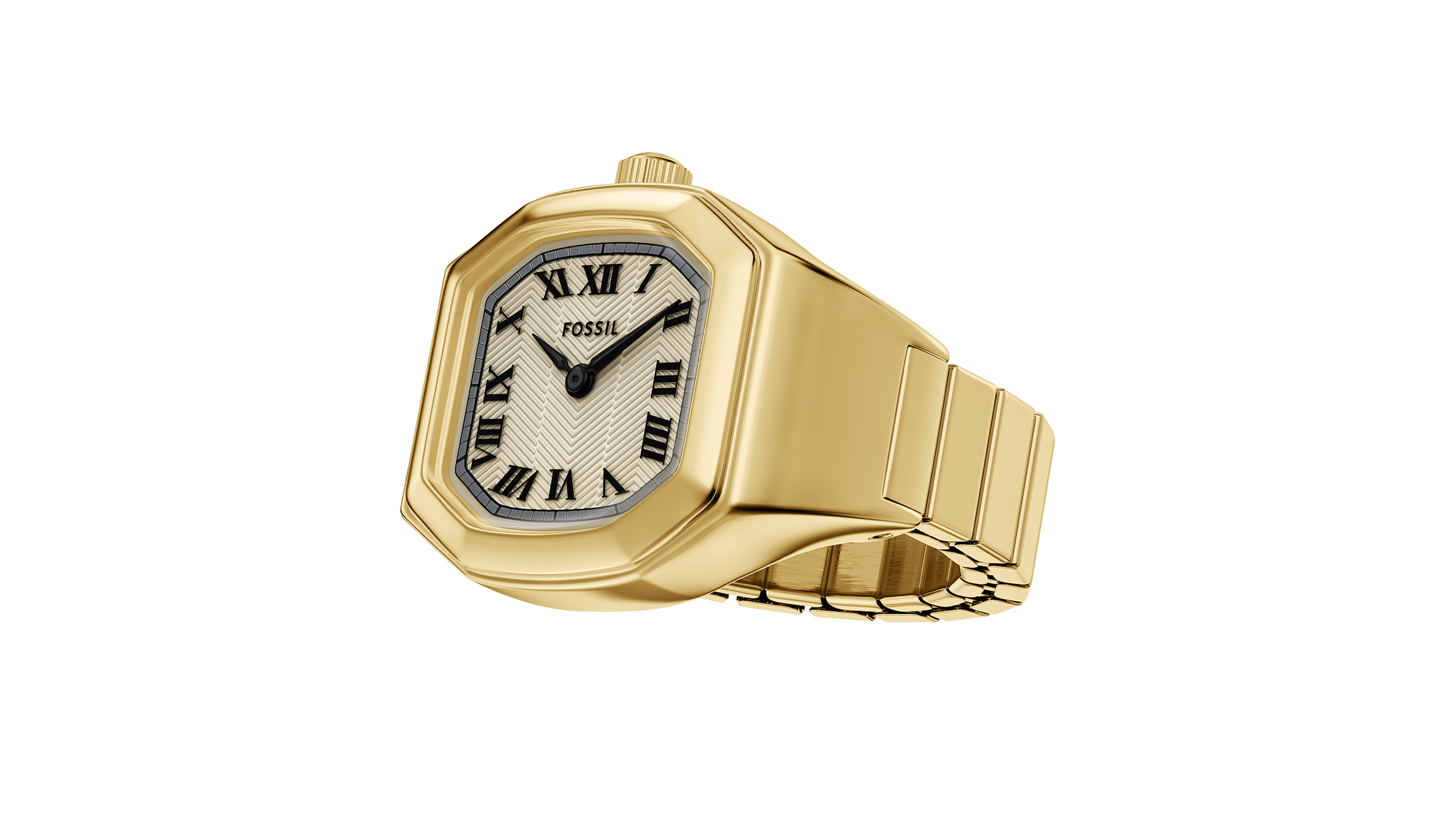 Fossil Women's Harlow Watch Ring Two-Hand Gold-Tone Stainless Steel Watch, 16mm