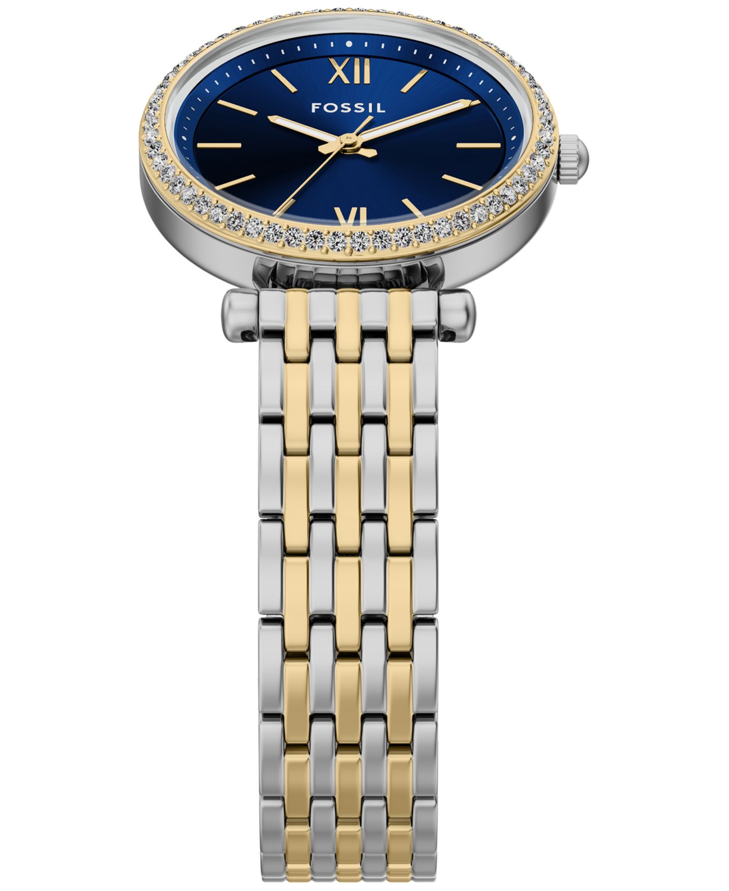 Женские часы Fossil Carlie Three-Hand Two-Tone Stainless Steel Watch, 28mm — фото 2