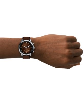 Men's Neutra Chronograph Brown Leather Watch, 44mm