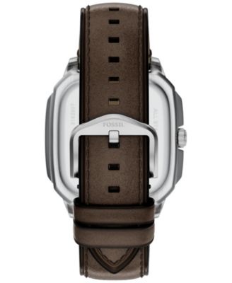 Men's Crosby Three-Hand Brown Leather Watch, 42mm
