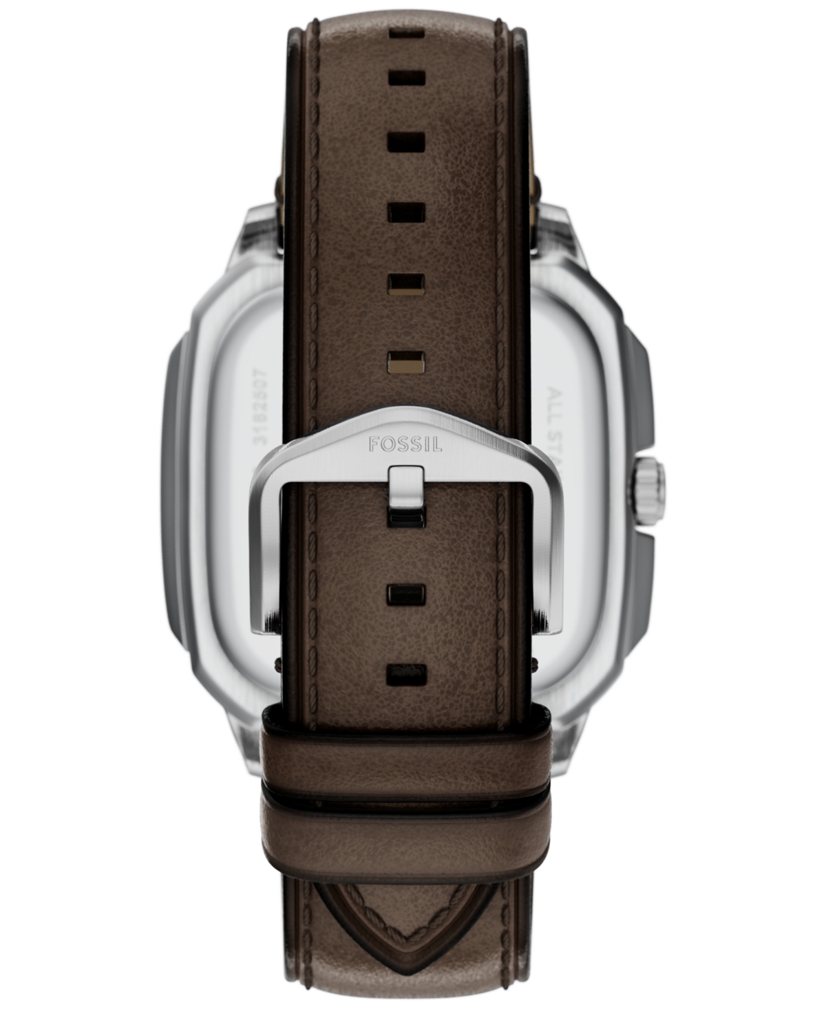 Fossil Crosby Three-hand Brown Leather Watch, 42mm X 30mm In Brown