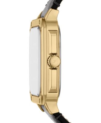 Men's Crosby Three-Hand Black Leather Watch, 42mm