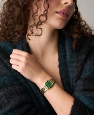 Women's Harlow Three-Hand Gold-Tone Stainless Steel Watch, 32mm