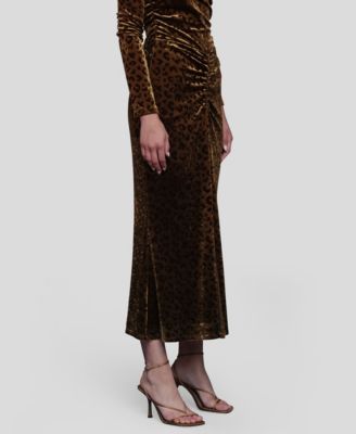 Women's Front Ruched Midi Skirt