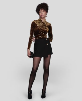 Women's Wrap Neck Long Sleeve Top