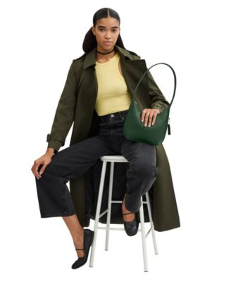 Curve Zip Small Leather Shoulder Bag