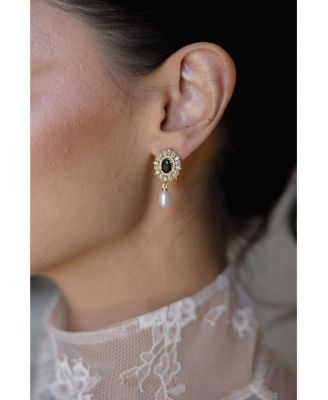 Gilded Pearl Drop Earrings