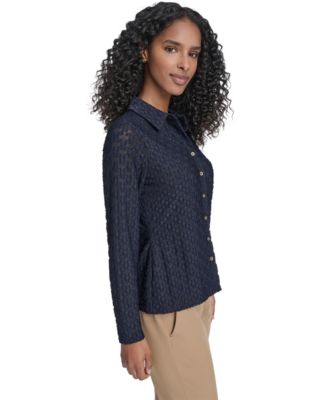 Women's Floral Clip Button-Up Top