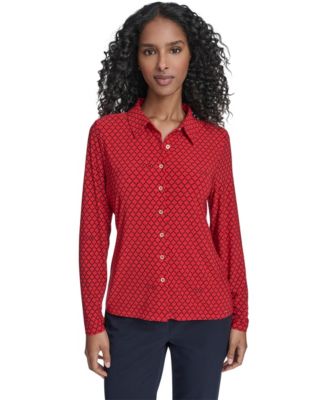 Tommy Hilfiger - Women's Long Sleeve Clover Button-Up Top