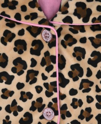 Girls 6-16 Cheetah Coat, Pants and Sleep Mask Pajama, 3-Piece Set