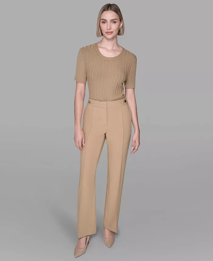 Women's Invisible Zipper Wide-Leg Ankle Pants - thumbnail 3