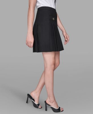 Women's Back Invisible Zipper Knee Length & Pleated Skirt