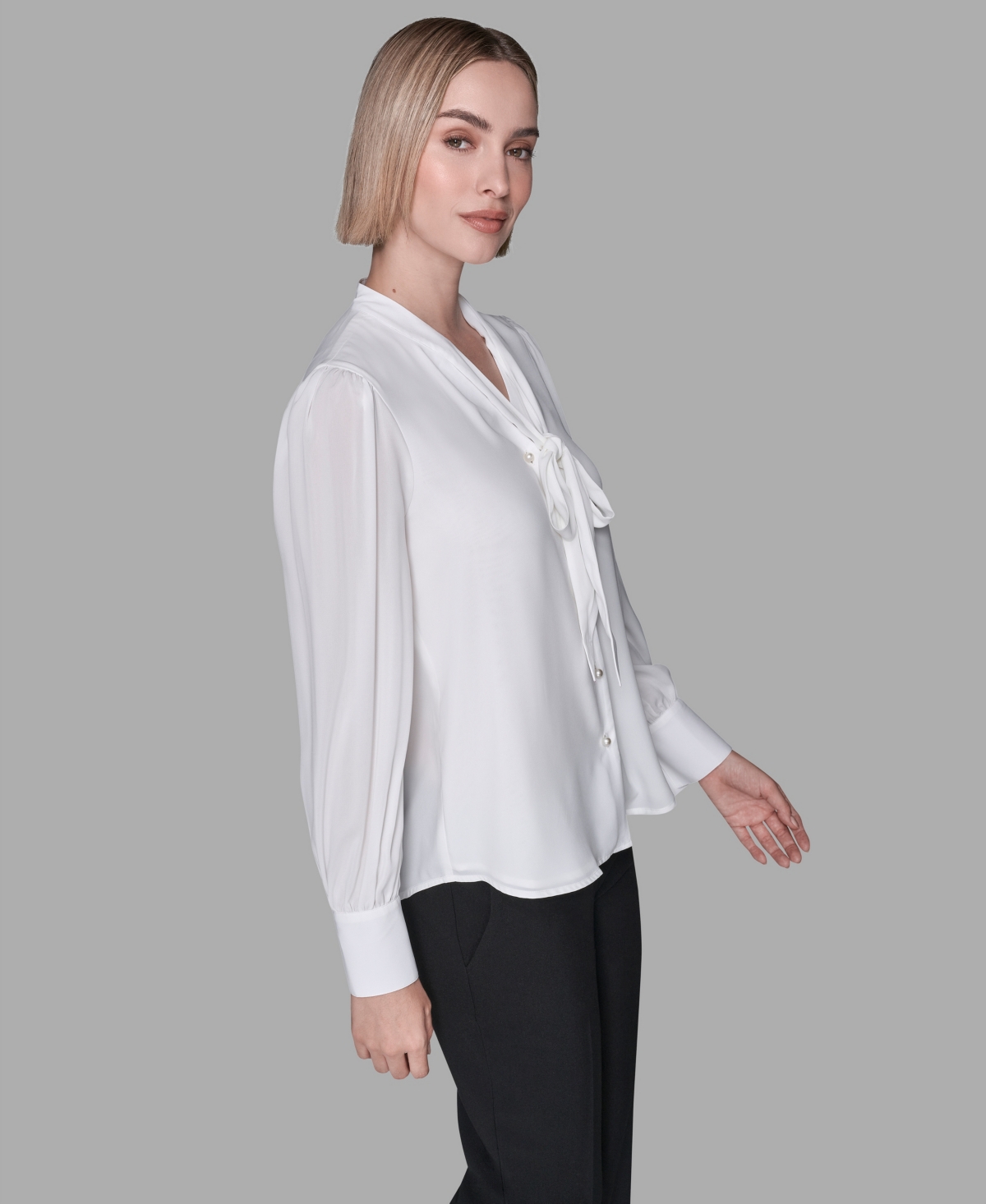 Karl Lagerfeld Women's Long-sleeve Top In White