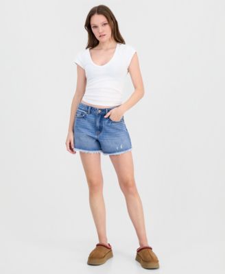 Juniors' High-Rise Denim Shorts