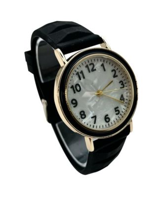 Solid Vibrant Color Everyday Silicone Women Watch, Black