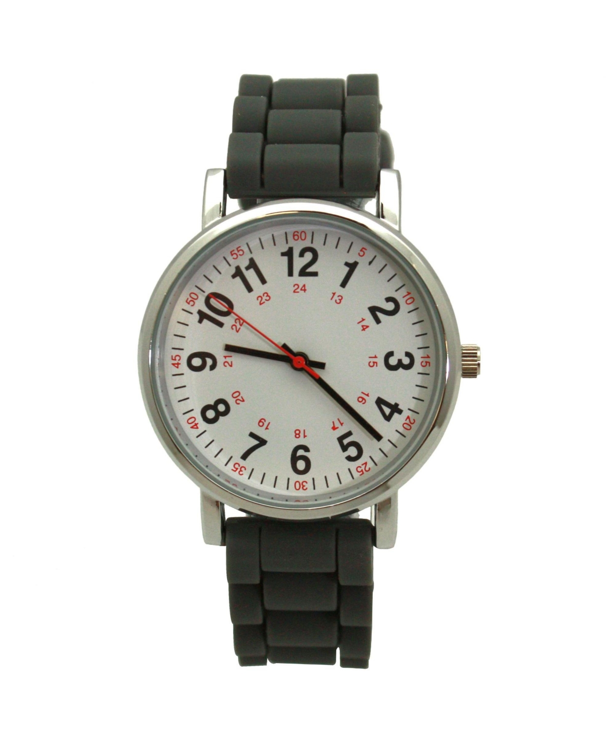 Olivia Pratt Grey Solid Silicone Bold Numbers Women Watch