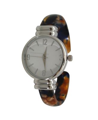 BROWN SKINNY TORTOISE BANGLE WATCH