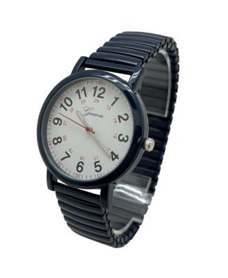 Navy Bold Numbers and Casual Stretch Band Women Watch