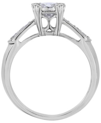Diamond Vintage-Like Fishtail Prong Engagement Ring (5/8 ct. t.w.) in 14k White Gold