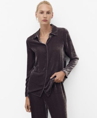 Women's Silk Velvet Pajama Shirt