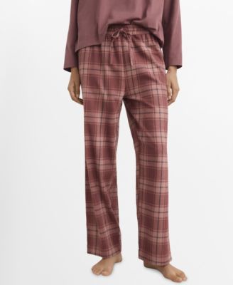 Women's Two-Piece Flannel Check Pajamas