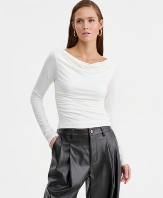 Bar III - Women's Boat-Neck Jersey Top