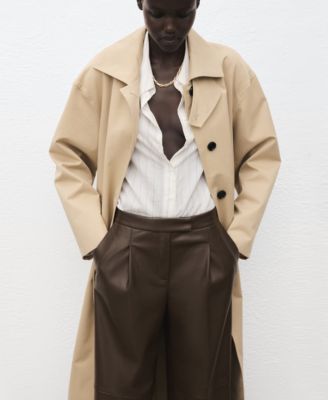 Women's Leather-Effect Wide Leg Pants