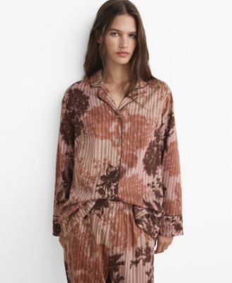 MANGO - Women's Blurred Print Pajama Shirt