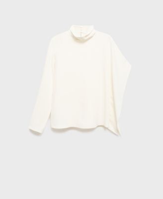 Women's Asymmetric Sleeves High-Neck Blouse