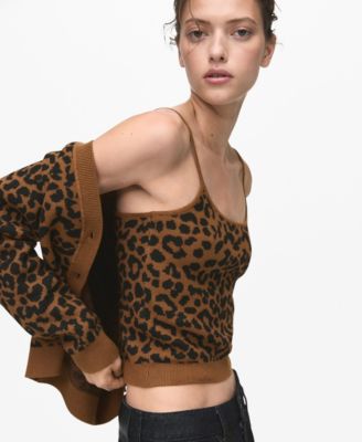 Women's Leopard-Print Knitted Top