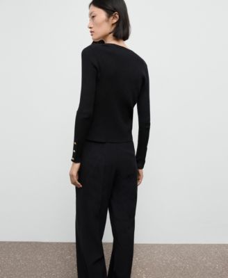 Women's Ribbed Buttoned Cardigan