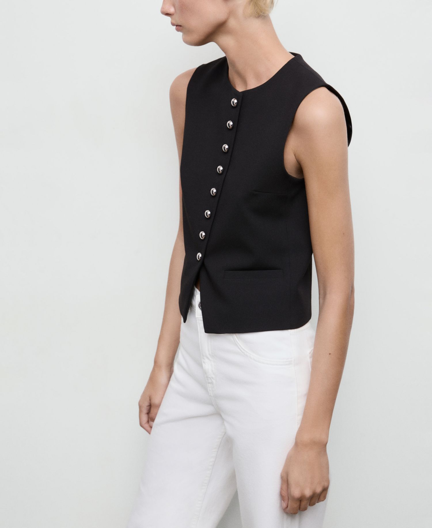 Women's Jewel Buttons Vest