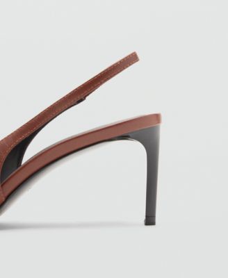 Women's Ring Detail Leather Heeled Shoes