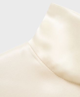 Women's Silk Satin Turtleneck Blouse