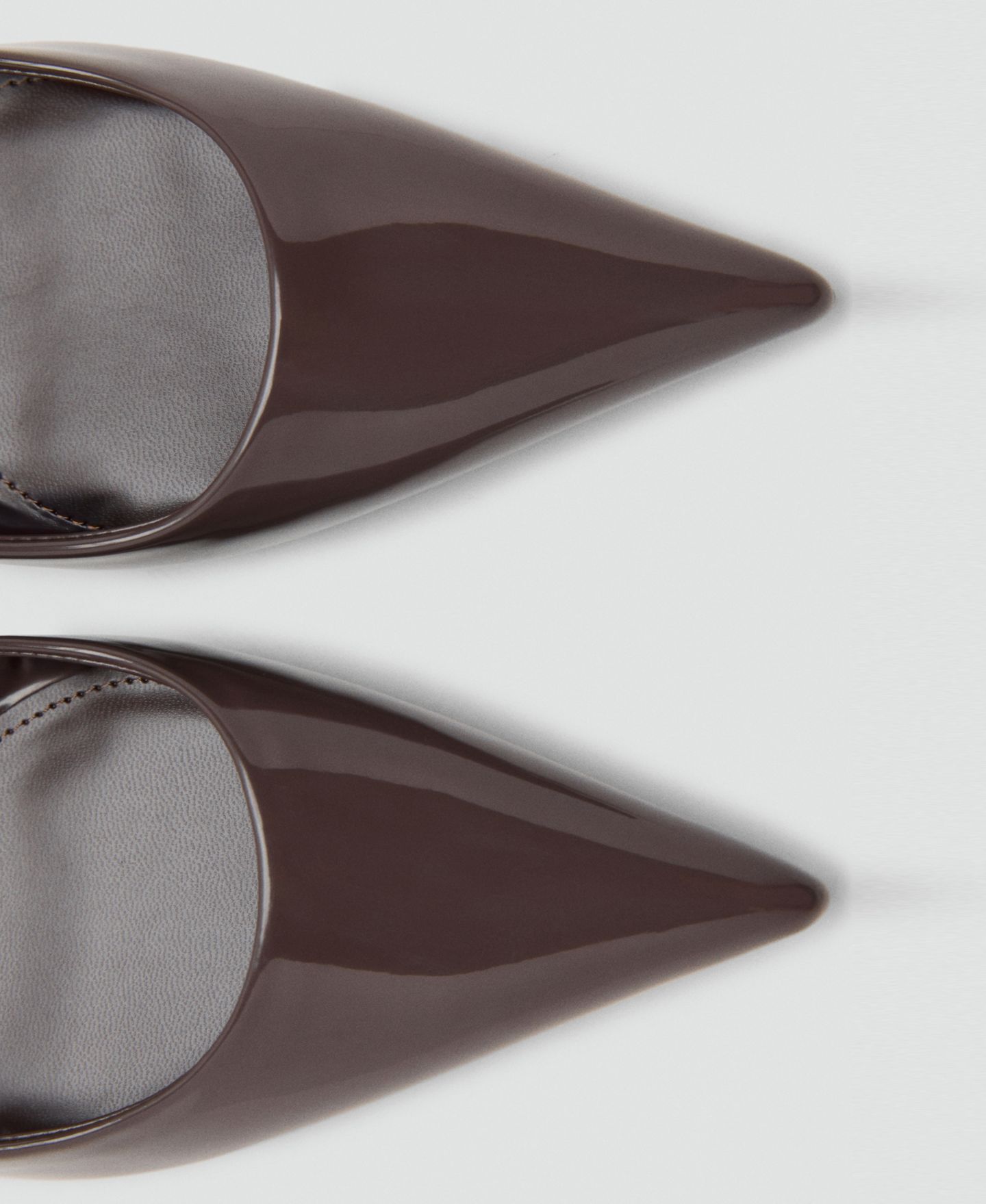 Женские туфли Mango Patent Leather Effect Pointed, цвет: Светлый меланжевый серый — фото 4