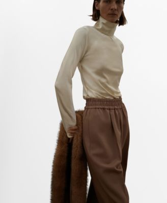 Women's High-Neck Satin Blouse