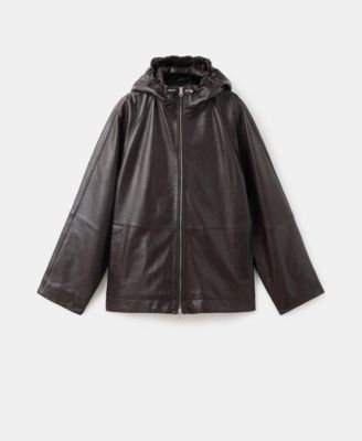 Women's Leather Hood Jacket