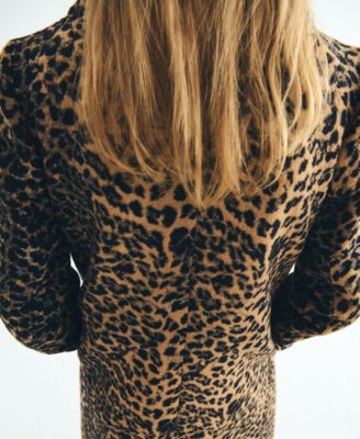 Women's Leopard-Print Long Coat