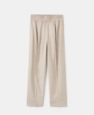 Women's Pinstripe Wool Suit Pants