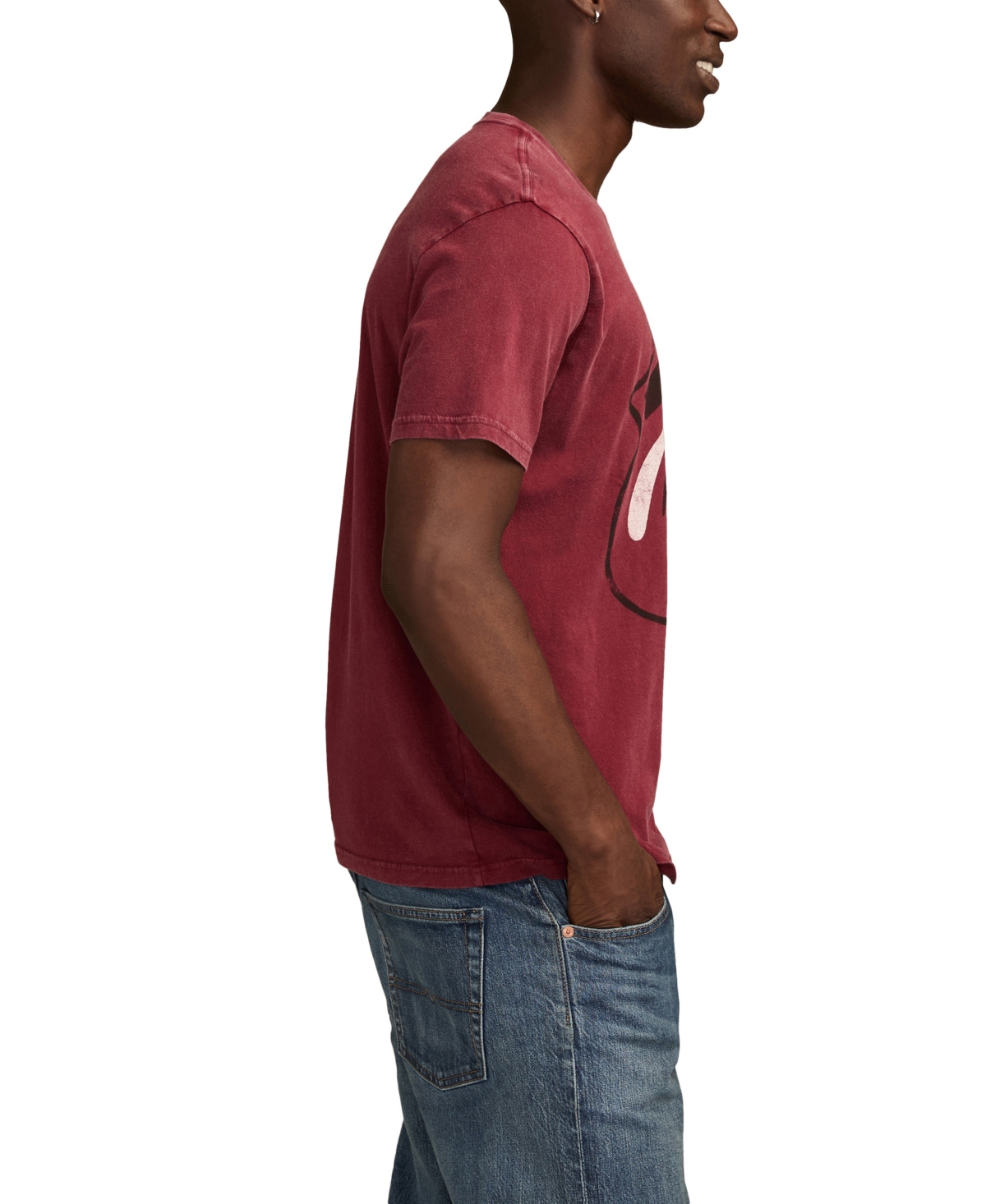 Lucky Brand Men's Rolling Stones Fangs Crewneck T-Shirt