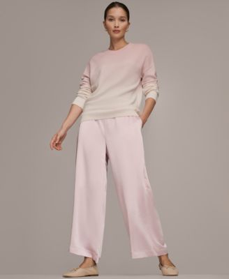 Women's Long Sleeve Wool Cashmere Blend Dye Dip Sweater