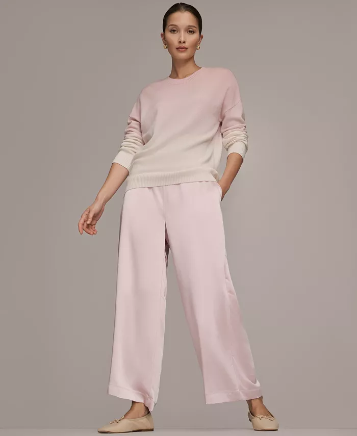 Women's Long Sleeve Wool Cashmere Blend Dye Dip Sweater - thumbnail 5