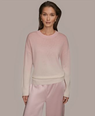 Women's Long Sleeve Wool Cashmere Blend Dye Dip Sweater