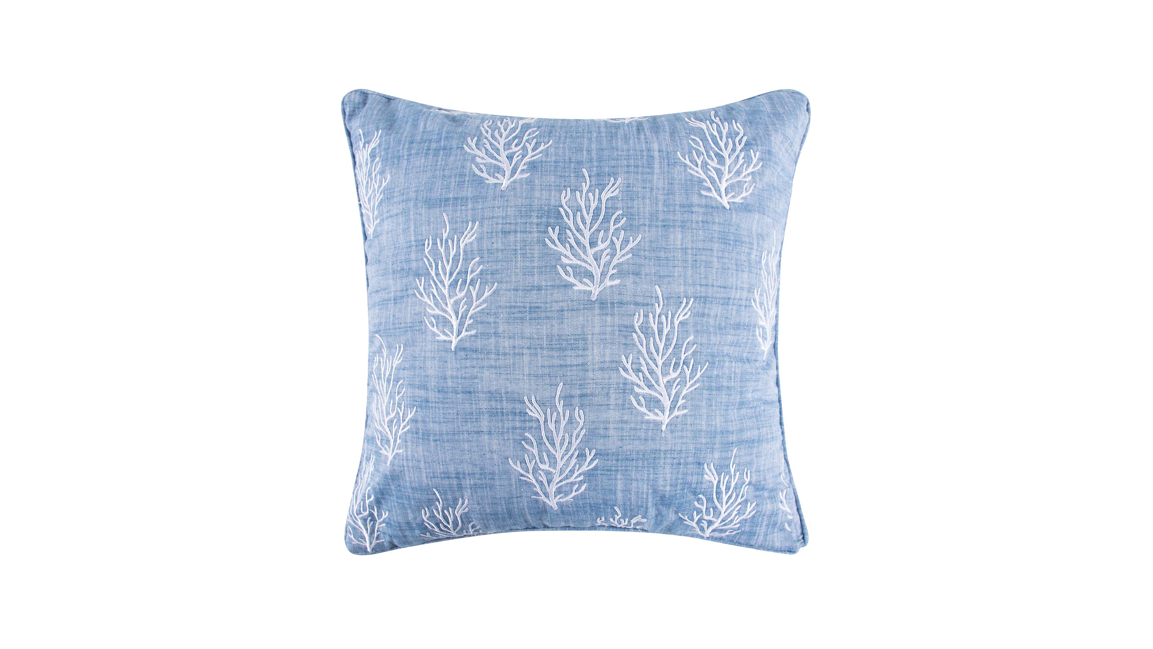 Levtex Batik Ocean Embroidered Decorative Pillow, 18" x 18"