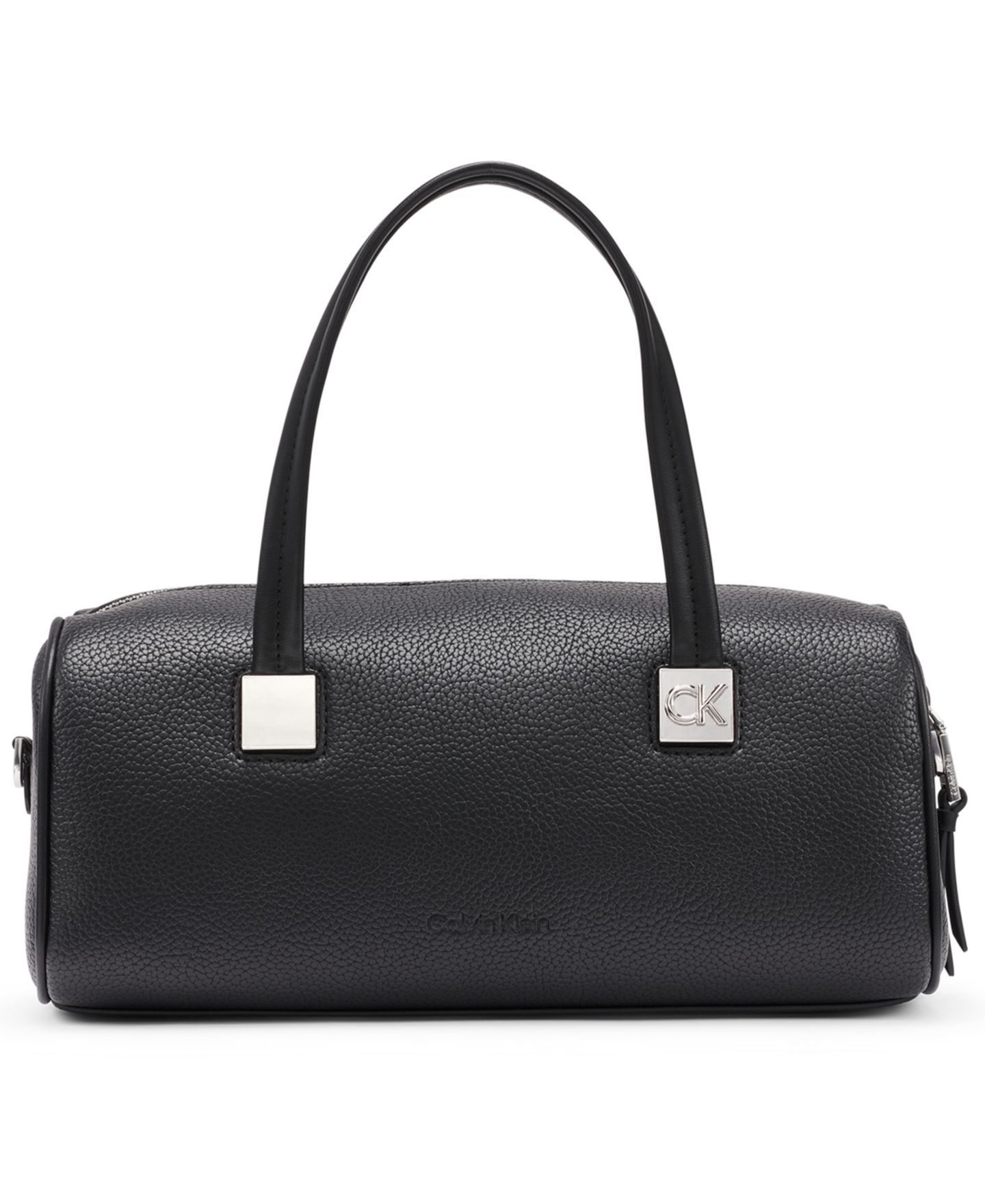 Женская сумка Calvin Klein Rue East-West Top Handle Convertible Satchel, цвет: Чёрный / Серебряный — фото 2